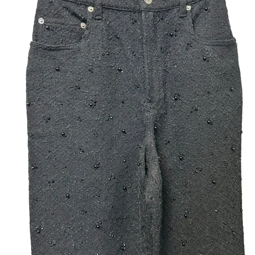 NWT Golden Goose Black Journey Kim Embellished Straight-Leg Jeans Womens 25 - Picture 3 of 15